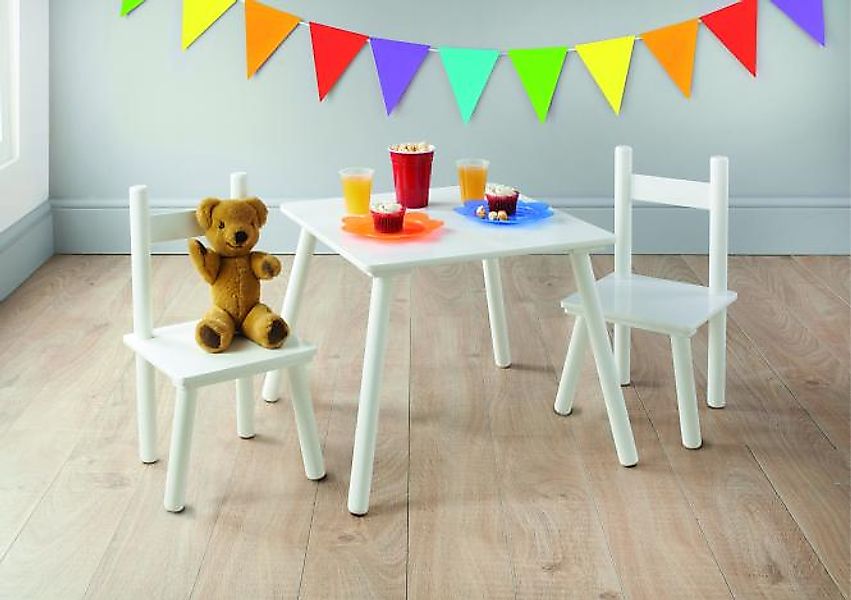 Kindertischgruppe 3-tlg. Weiß günstig online kaufen