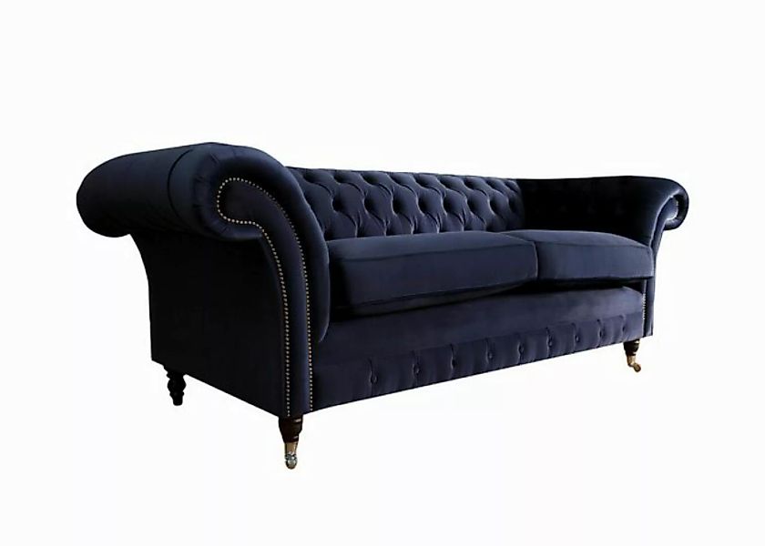 Xlmoebel Sofa Dreisitzer Chesterfield Stoff Blau Design Sofa Polstermöbel S günstig online kaufen