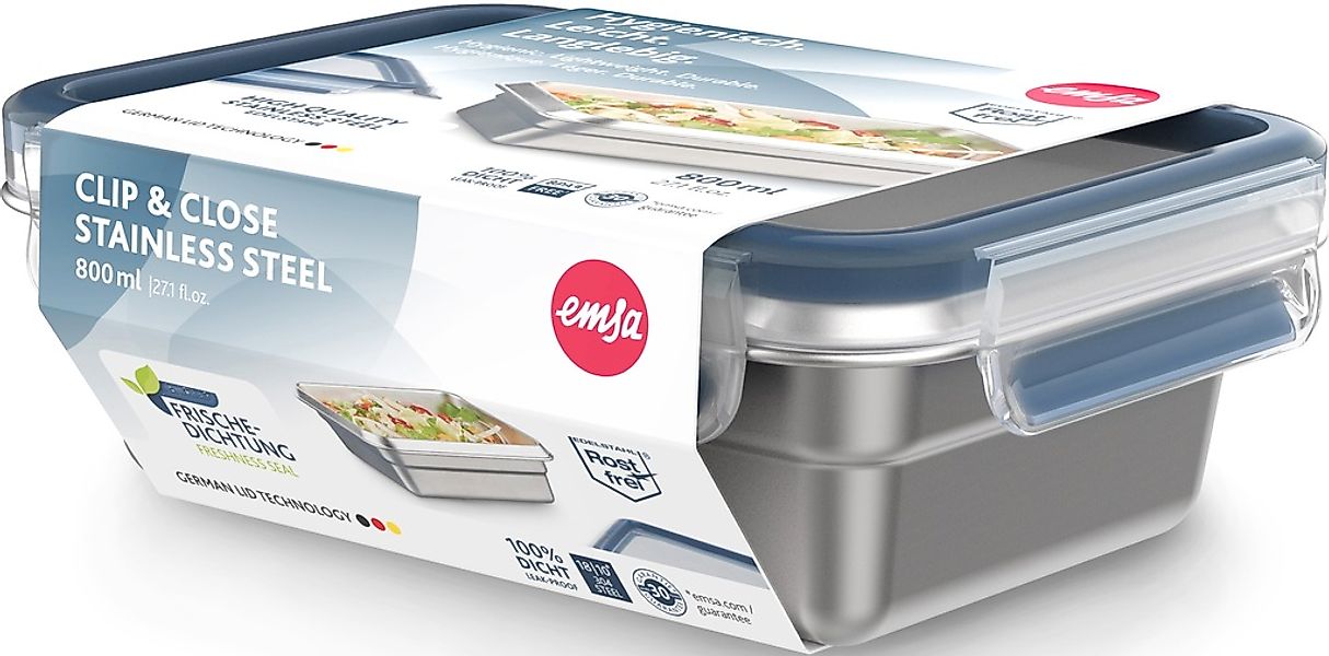 Emsa Frischhaltedose "Clip & Close" Set, 1 tlg. Edelstahl, frost-, spülmasc günstig online kaufen