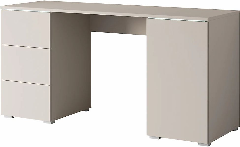 INOSIGN Schreibtisch "Vera", (1 St.), Bürotisch mit LED, Push-to-Open, 3 Sc günstig online kaufen
