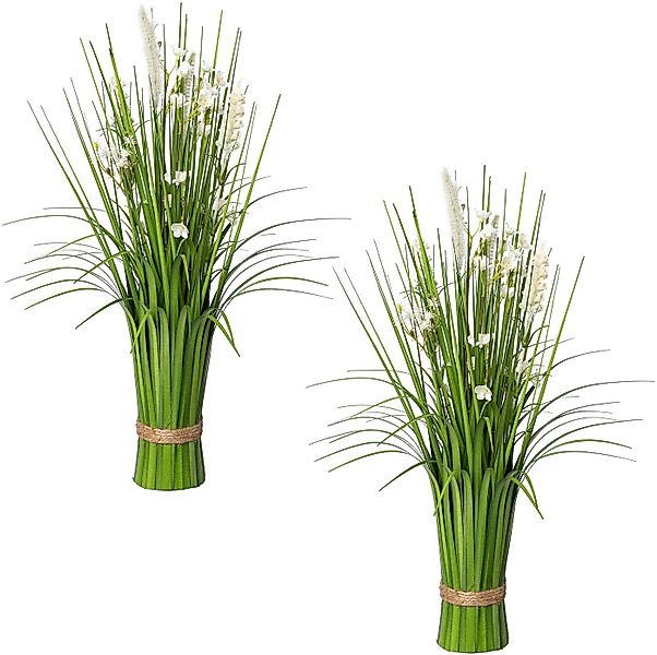Kunstgras Stehgras-Busch mit Blüten, Creativ green, Höhe 48 cm günstig online kaufen
