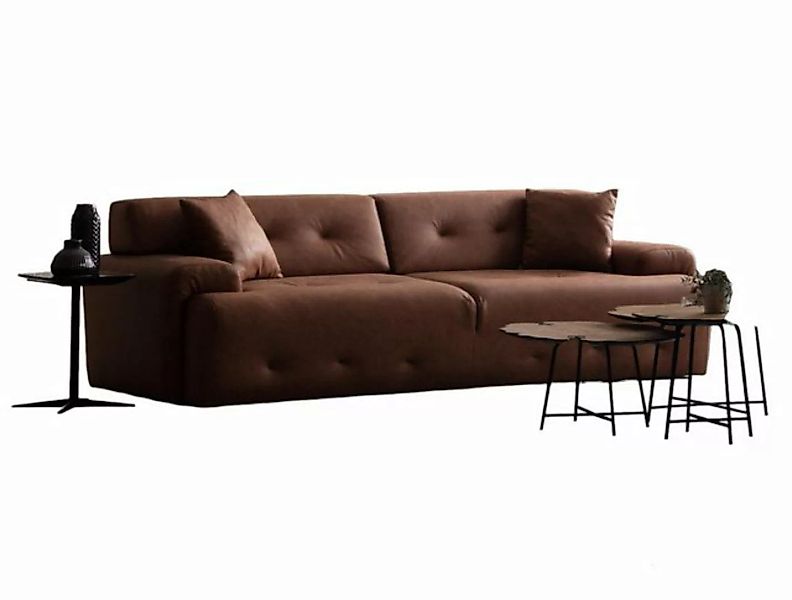JVmoebel 3-Sitzer 3-Sitzer Sofa Modern Holz Wohnzimmer Möbel Braun farbe Lu günstig online kaufen