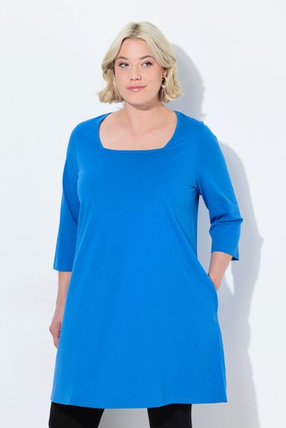 Ulla Popken Longshirt Longshirt A-Linie Carré-Ausschnitt günstig online kaufen