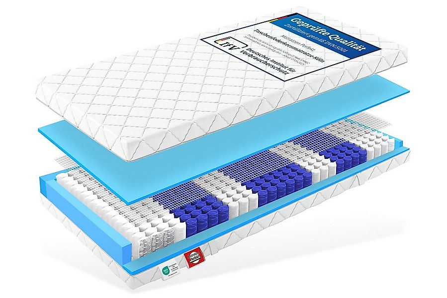 Taschenfederkernmatratze KÖLN, mit 7 ergonomische Liegezonen im Federkern, günstig online kaufen
