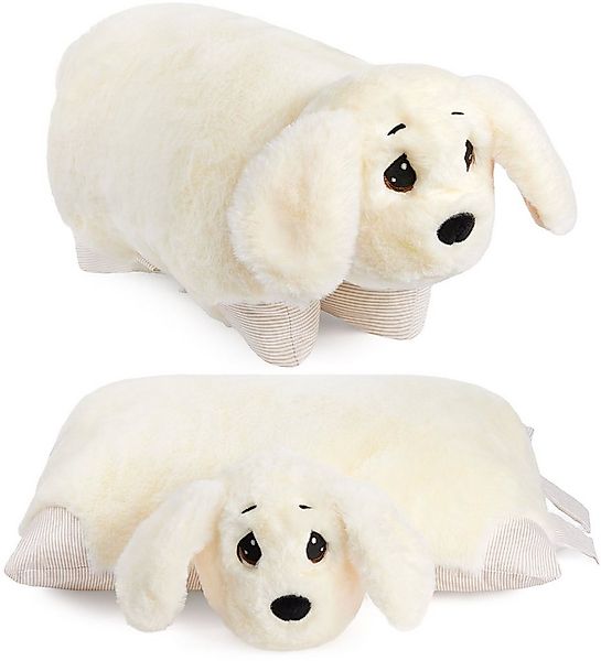 BRUBAKER Kuscheltier Kuscheltierkissen Hund - 2 in 1 Plüschtier und Kuschel günstig online kaufen