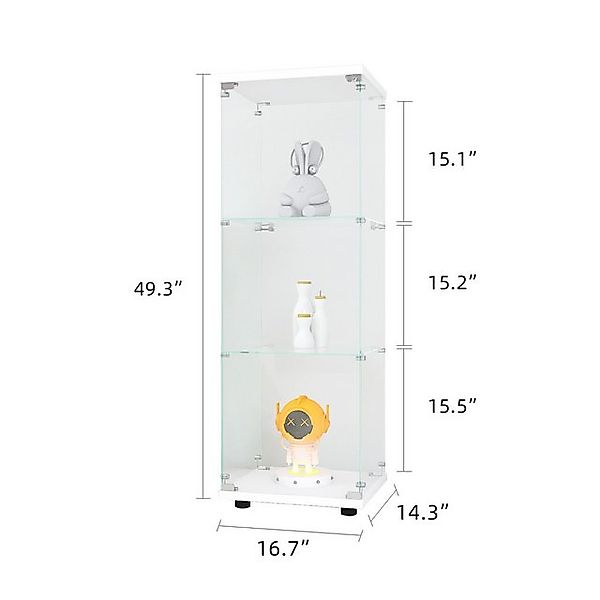 FUROKOY Glasvitrine Glas Standvitrinen, Drei/Zweifach-Vitrine aus gehärtete günstig online kaufen