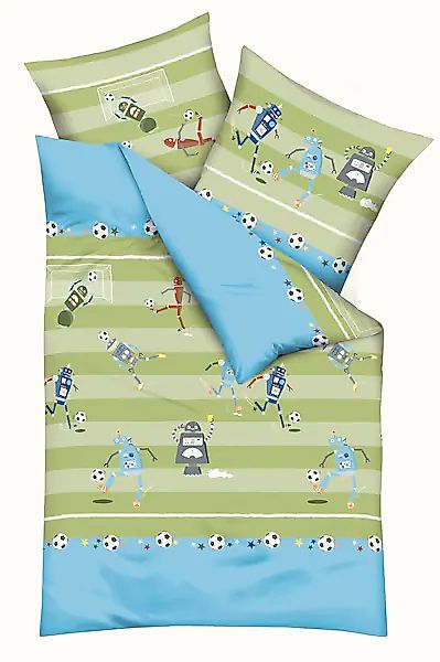 Kaeppel Kinderbettwäsche »Robo Football«, Fußballspielende Roboter günstig online kaufen