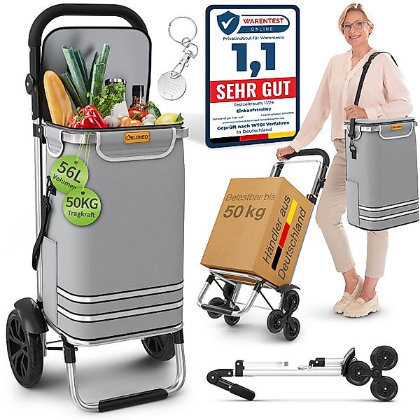 ELONEO Einkaufstrolley Treppensteiger mit Kühlfach, Einkaufsroller klappbar günstig online kaufen