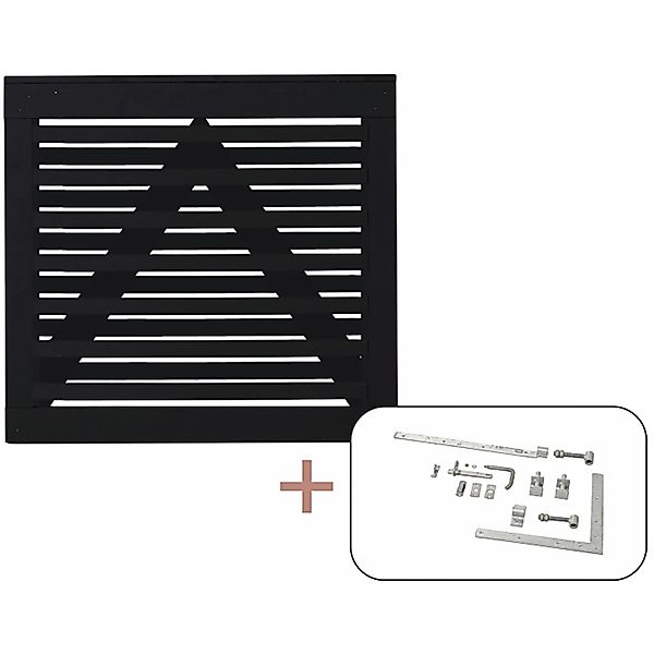 Einzeltor Osaka Nadelholz Schwarz 100 cm x 93 cm günstig online kaufen