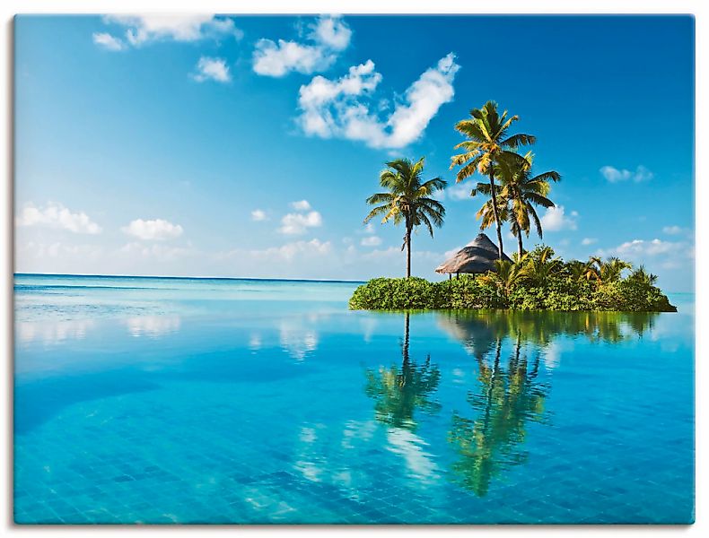 Artland Wandbild "Tropisches Paradies - Insel Palmen Meer" Amerika 1 Stk. t günstig online kaufen