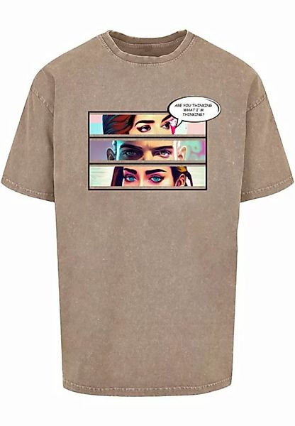 Merchcode T-Shirt Merchcode Herren Thinking Comic Acid Washed Oversized Tee günstig online kaufen