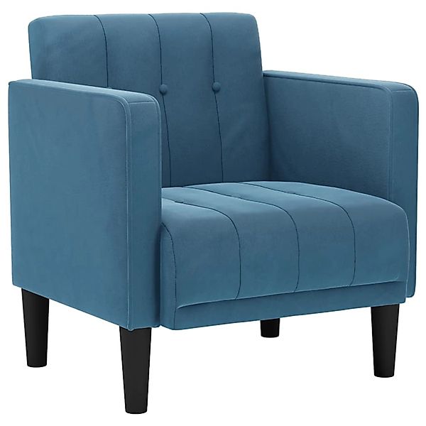 vidaXL Sessel mit Armlehnen Blau 53 cm Samt 4100552 günstig online kaufen