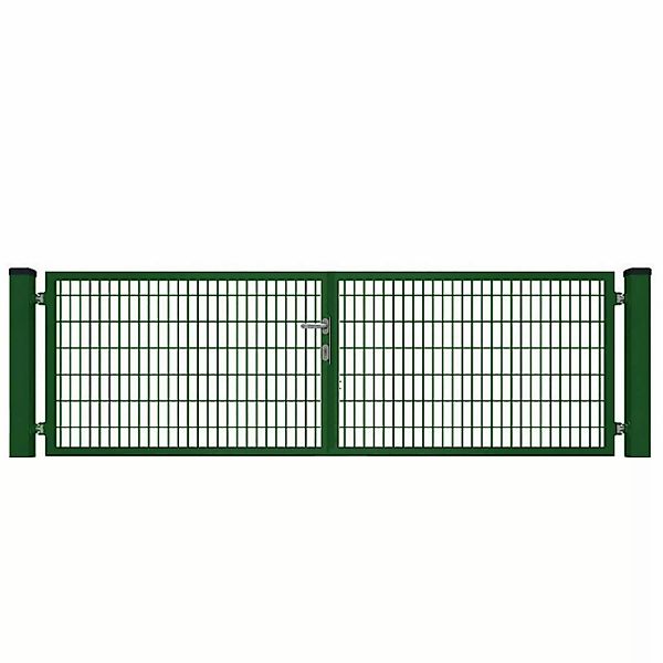 Doppeltor für Doppelstabmattenzäune Voll-Rahmen Moosgrün 400 cm x 200 cm günstig online kaufen
