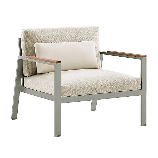 Gandia Blasco - Timeless Outdoor Sessel - zementgrau RAL 7033/beige/Auflage günstig online kaufen
