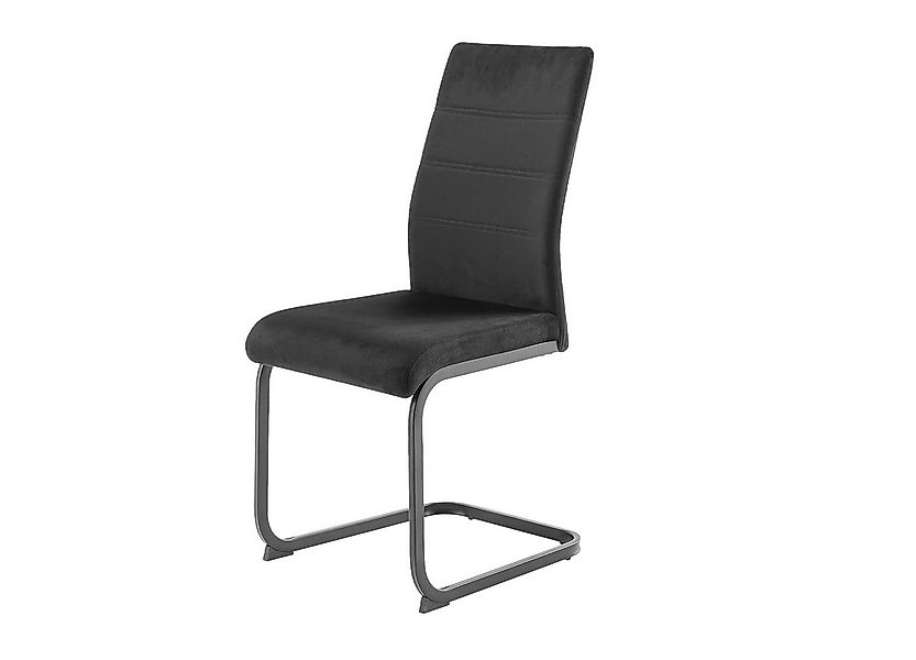 Die Möbelfundgrube® Freischwinger mit Veloursoptik, Steppung, Esszimmerstuh günstig online kaufen