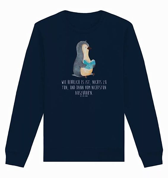 Mr. & Mrs. Panda Longpullover Größe XXL Pinguin Buch - French Navy - Gesche günstig online kaufen