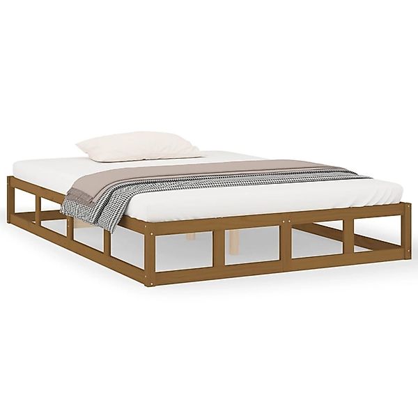 vidaXL Massivholzbett Honigbraun 120x190 cm 820834 günstig online kaufen