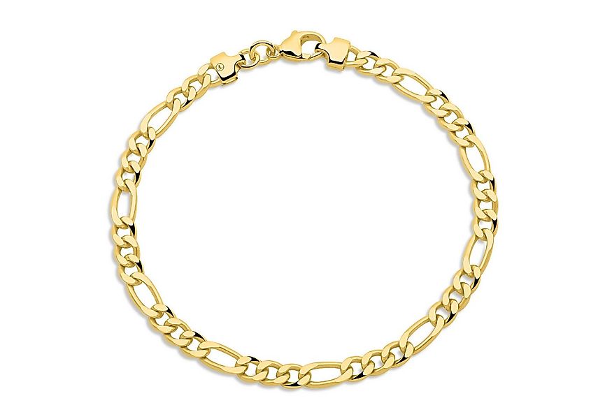 Tony Fein Armband Figaroarmband 4,6 mm 585er Vergoldet Massiv Glänzend günstig online kaufen