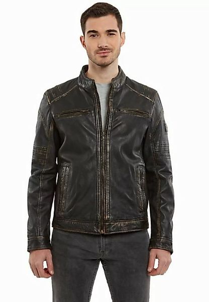 Lederjacken24 Lederjacke Sandford Herren Lederjacke Lammnappa Bikerjacke sc günstig online kaufen