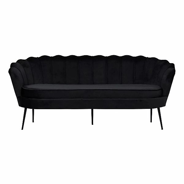 ebuy24 Nice Sofa 3 Personen Velour Schwarz günstig online kaufen
