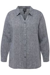 Ulla Popken Hemdbluse Bluse Leinen offener günstig online kaufen