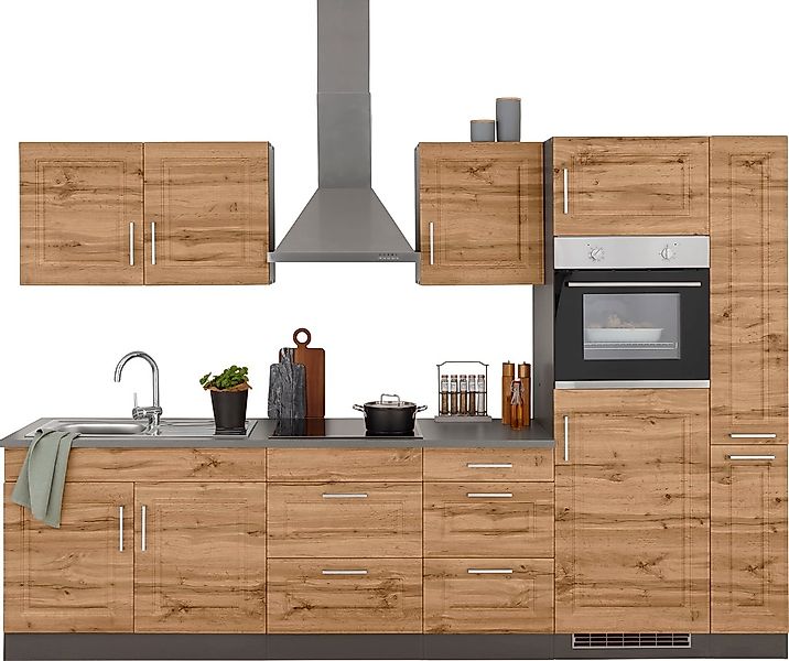 KOCHSTATION Küchenzeile »KS-Stockholm« Breite 300 cm, mit hochwertigen MDF günstig online kaufen