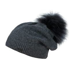 CAPO Strickmütze Strickmütze, Kaschmir Kunstfellpompon, Fleecestreifen günstig online kaufen