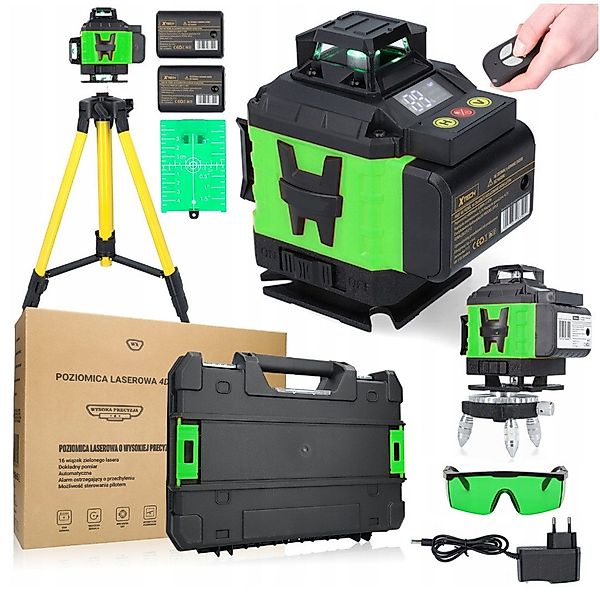 OKWISH Laserwasserwaage Kreuzlinienlaser mit Stativ 4D günstig online kaufen
