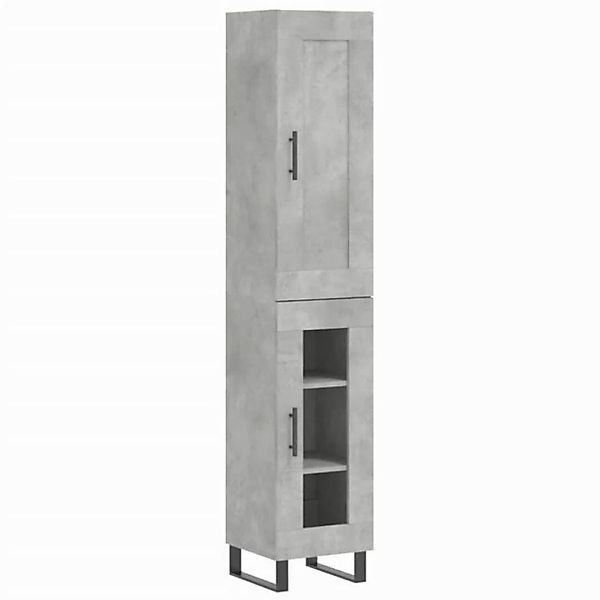 vidaXL Vitrine Highboard Betongrau 34,5x34x180 cm Spanplatte Glas Vitrine günstig online kaufen