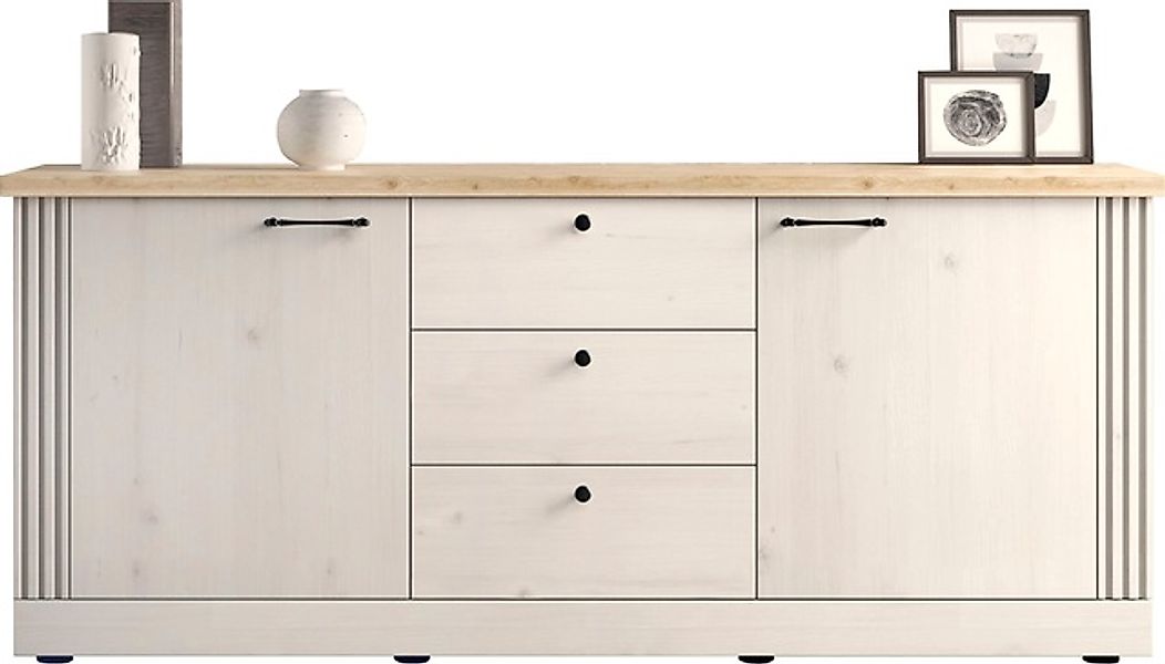 Home affaire Sideboard »Country Breite 211 cm, Kommode 2 Türen u. 3 Schubkä günstig online kaufen