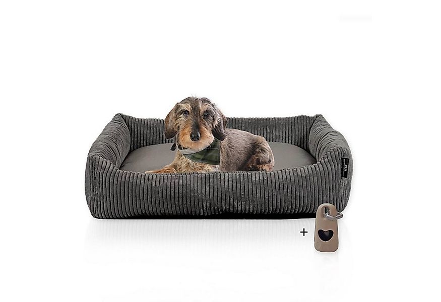 Rohrschneider Tierbett Hundebett Hundekorb Cordstoff, inkl. Gassibeutel günstig online kaufen