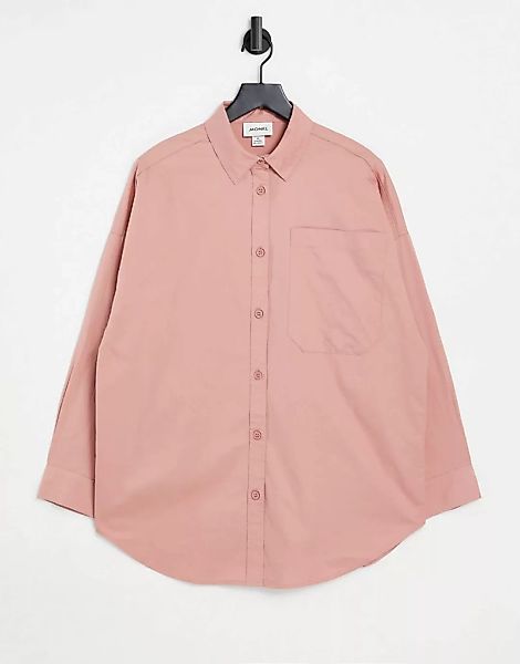 Monki – Carry – Weiches Flannellhemd aus Baumwolle in Rosa günstig online kaufen