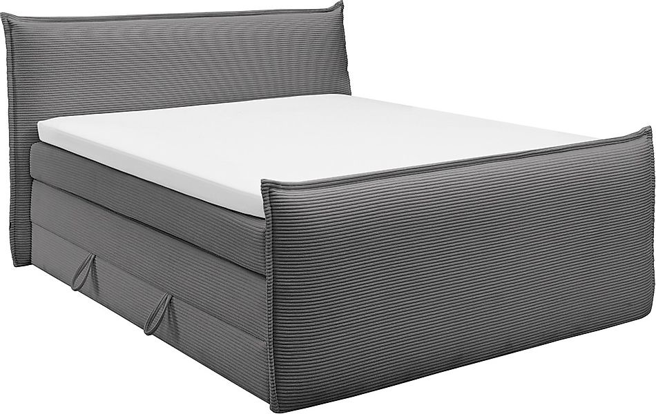 set one by Musterring Boxspringbett "Florida" in modernem Cord-Bezug, mit B günstig online kaufen