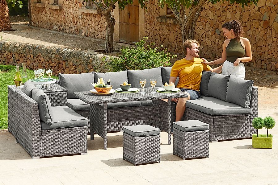 KONIFERA Gartenlounge-Set "Kalamos", (Set, 23 tlg., 3er-Sofa, 2x 2er Sofa, günstig online kaufen
