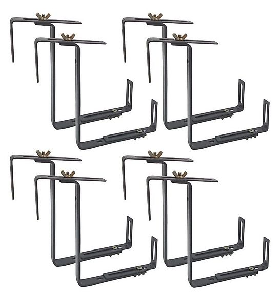 BURI Blumenkastenhalter Balkonkastenhalter 4x 2er-Set grau Blumenkastenhalt günstig online kaufen