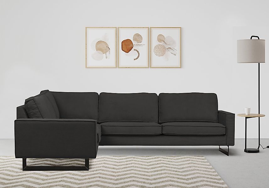 Places of Style Ecksofa "Pinto, XXL, 250/290 cm, langer Schenkel, Ottomane" günstig online kaufen