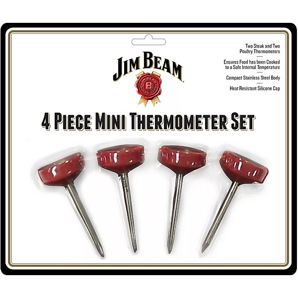 Jim Beam Minithermometer-Set für Steak und Geflügel 4-tlg. Edelstahl Siliko günstig online kaufen