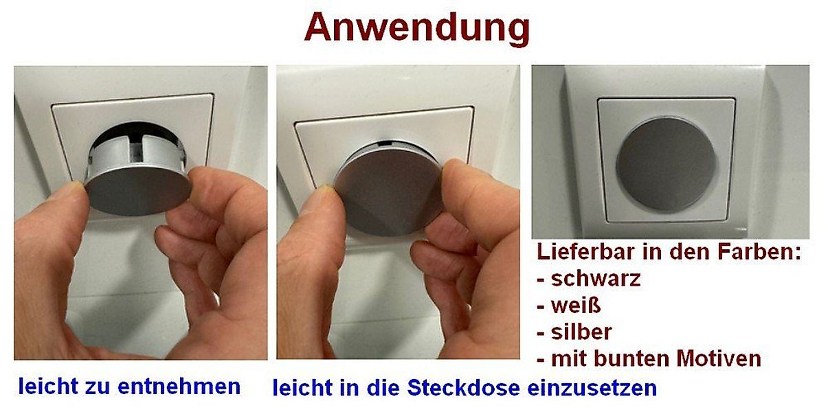 STECKEL Wanddekoobjekt 4 Stück schwarze Steckdosen-Abdeckungen günstig online kaufen