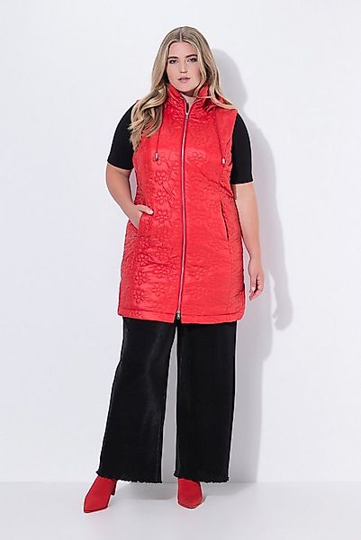 MIAMODA Steppweste Long-Steppweste Blumen-Steppmuster Kapuze günstig online kaufen