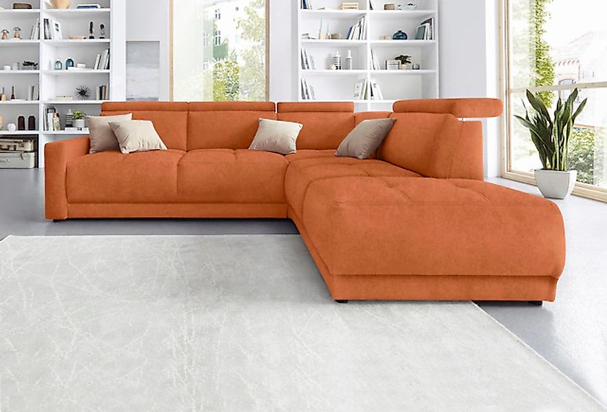 DOMO collection Ecksofa "Ava, moderne Sitzheftung mit toller Doppelnaht, ko günstig online kaufen