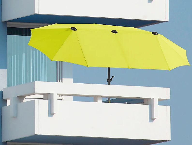 Schneider Balkonschirme Salerno 300 cmx 150 cm Apfelgrün mit Kurbelmechanik günstig online kaufen