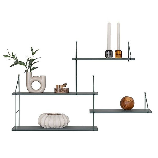 Wand Regal Skandi Design in Dunkelgrün lackiert 62 cm hoch günstig online kaufen
