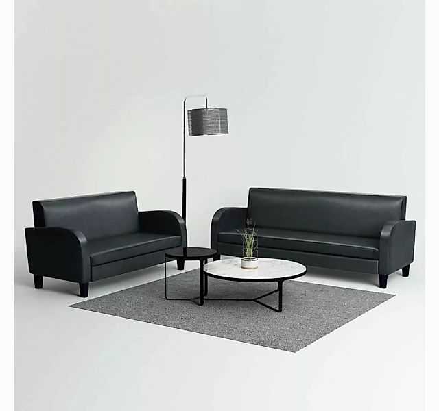 vidaXL Sofa Sofa-Set 2-tlg Kunstleder Schwarz günstig online kaufen