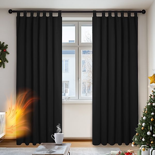 Deconovo Verdunkelungsvorhang 2er Set Blickdicht Schlaufen günstig online kaufen