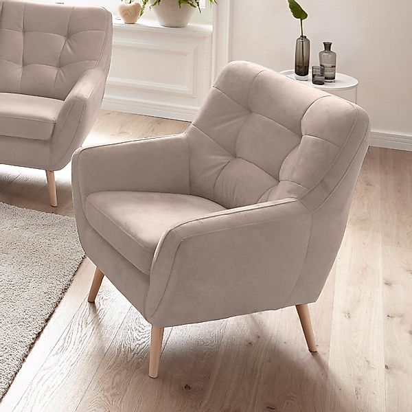 exxpo - sofa fashion Sessel »Scandi, Loungesessel mit tollem Sitzkomfort, h günstig online kaufen