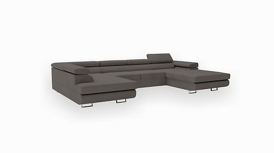 Goldstoff Wohnlandschaft mit Schlaffunktion, Couch für Wohnzimmer - Schlafs günstig online kaufen