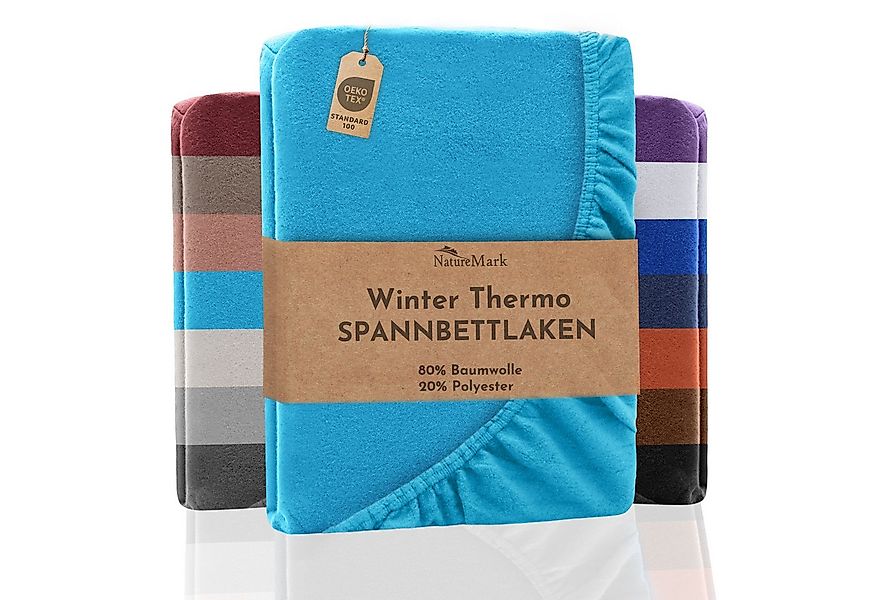 NatureMark Spannbettlaken Winter Thermo Fleece Spannbetttuch, 80% Baumwolle günstig online kaufen