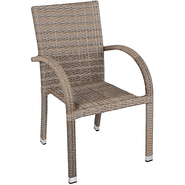 Garden Pleasure Stapelstuhl MODESTO Aluminium mit Armlehnen Sand 2er Set günstig online kaufen