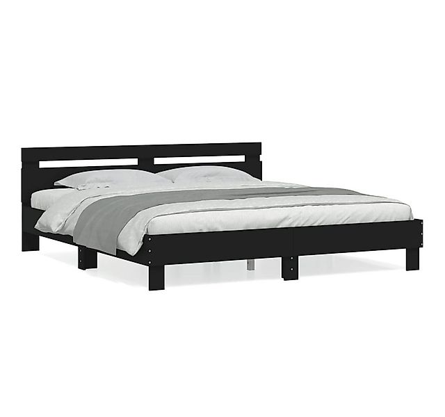 furnicato Bettgestell mit Kopfteil Schwarz 200x200 cm Holzwerkstoff (1-tlg) günstig online kaufen
