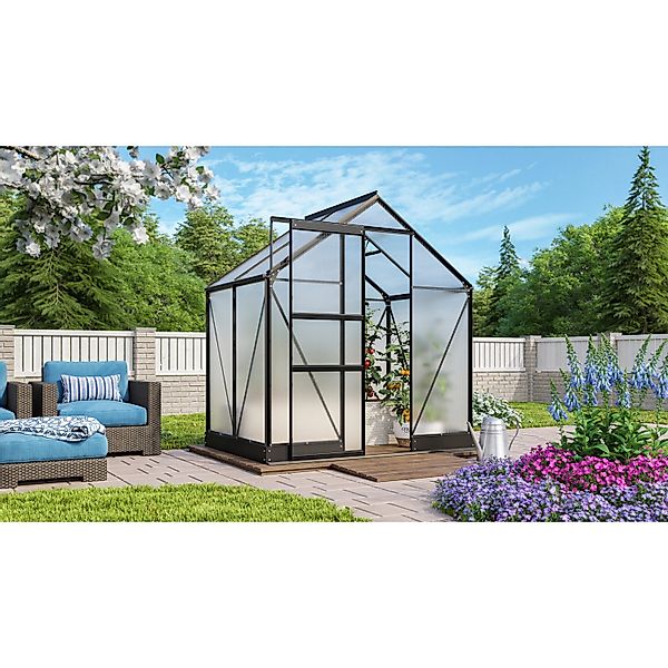 Vitavia Gewächshaus Apollo 2500 Schwarz 2,5 m² inkl. Fundament günstig online kaufen